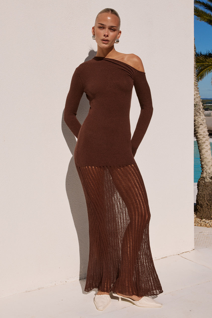 Greta ONE Shoulder KNIT MAXI Dress