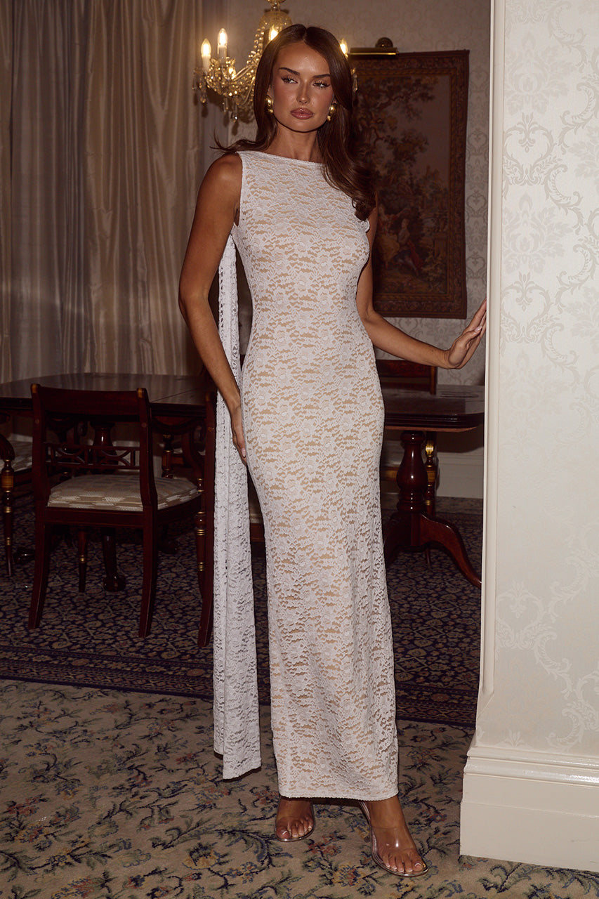 JANIE BOAT NECK MAXI DRESS