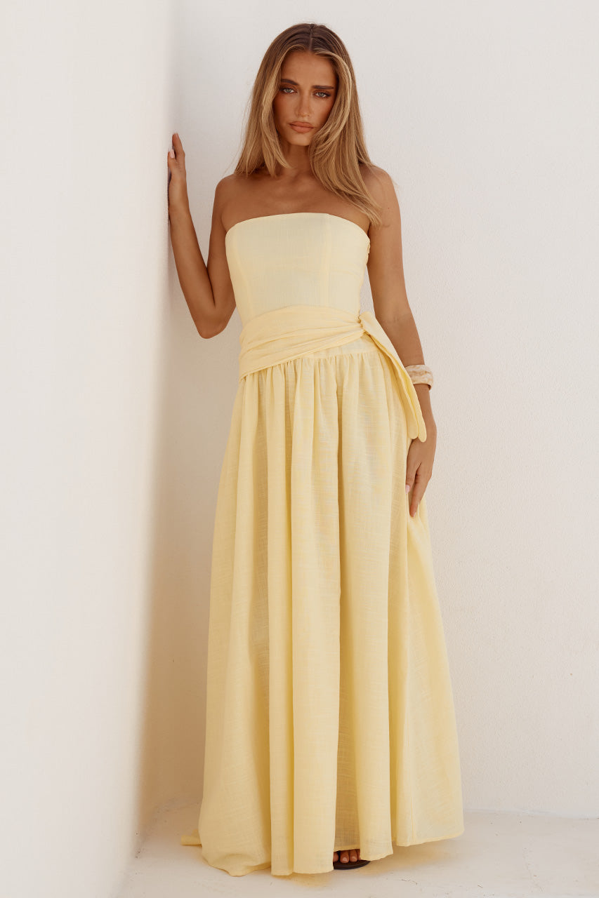 maeve maxi dress STRAPLESS SIDE TIE EOS15 Retro Modest Navy Blue 100% Cotton Please refer Size:XS / S / M