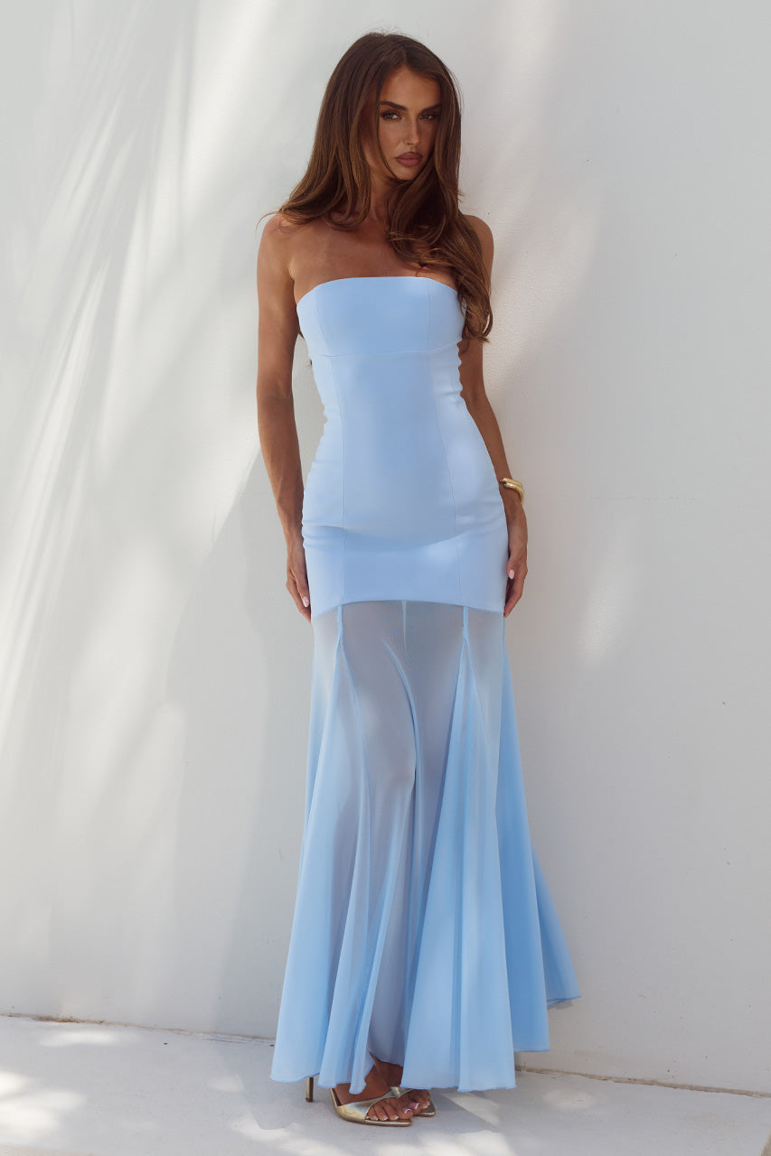 runaway the label blue dress REMI STRAPLESS MAXI Size-US:14 Revavyn Elegant Jacquard Dress, 13% Spandex Please refer cotton dress