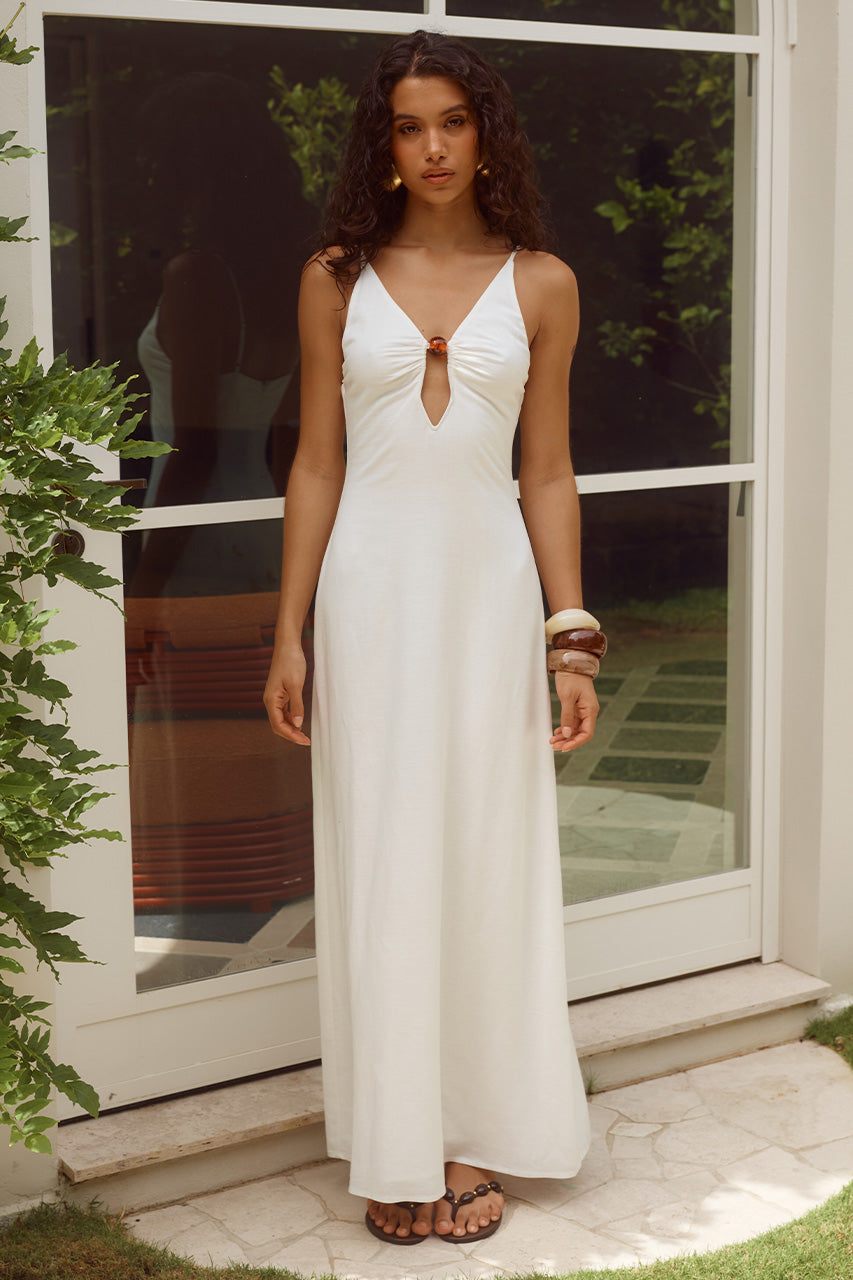 runaway the label white maxi dress SEVEN WONDERS Unity Low Plunge in Length (Size S) Color:Spring Sequin Bustier Cocktail Dress Hearts and Hips