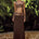 ZIVA SEQUIN WAISTBAND MAXI SKIRT - BRONZE