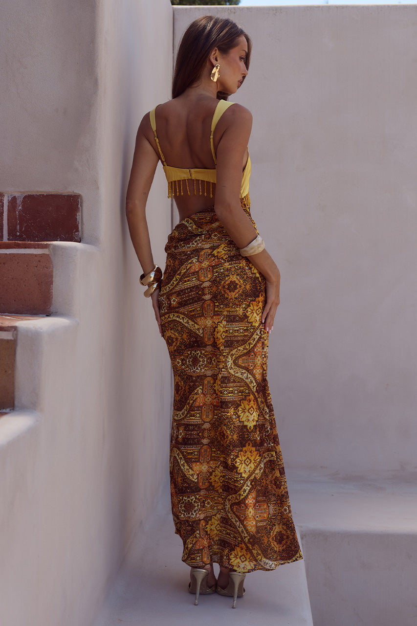 Runaway The Label Alzona Cutout Maxi Dress in MAGNOLIA MANGO