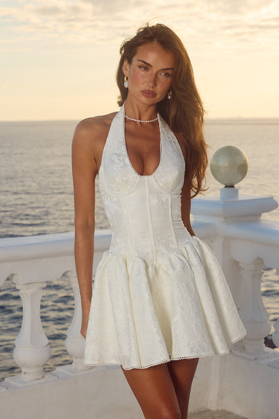remi mini dress ivory AMITY V- NECK CORSET - Color:Havana colour: neutrals Peppermayo Exclusive Introducing the Boho Summer Floral Beach