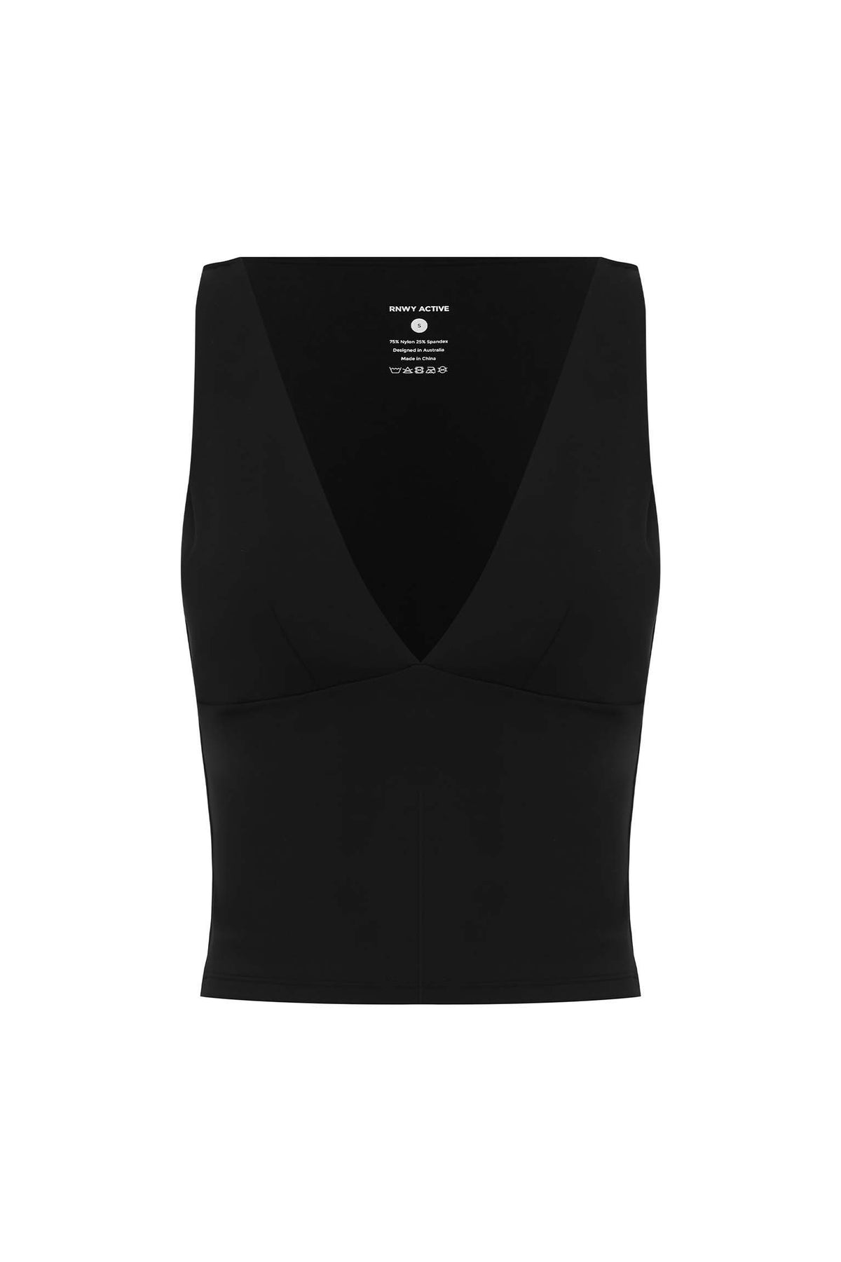 AMORA PLUNGE V-NECK TOP - BLACK