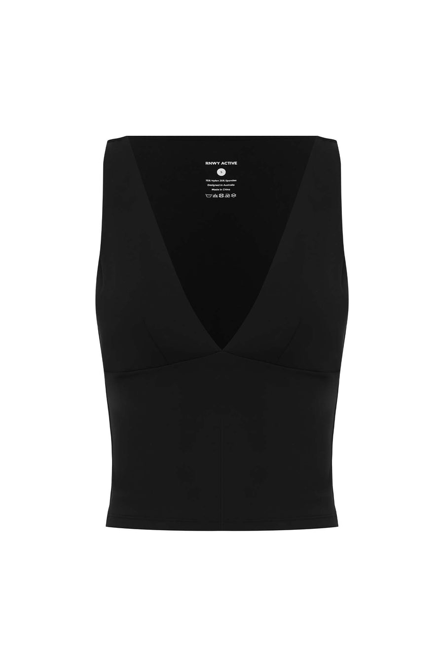 AMORA PLUNGE V-NECK TOP - BLACK