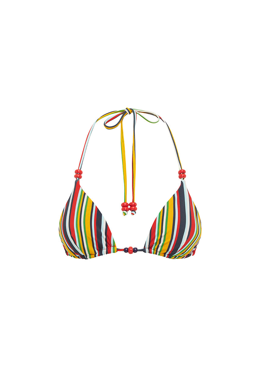 AMOREE TRIANGLE BIKINI TOP - XYLA STRIPE
