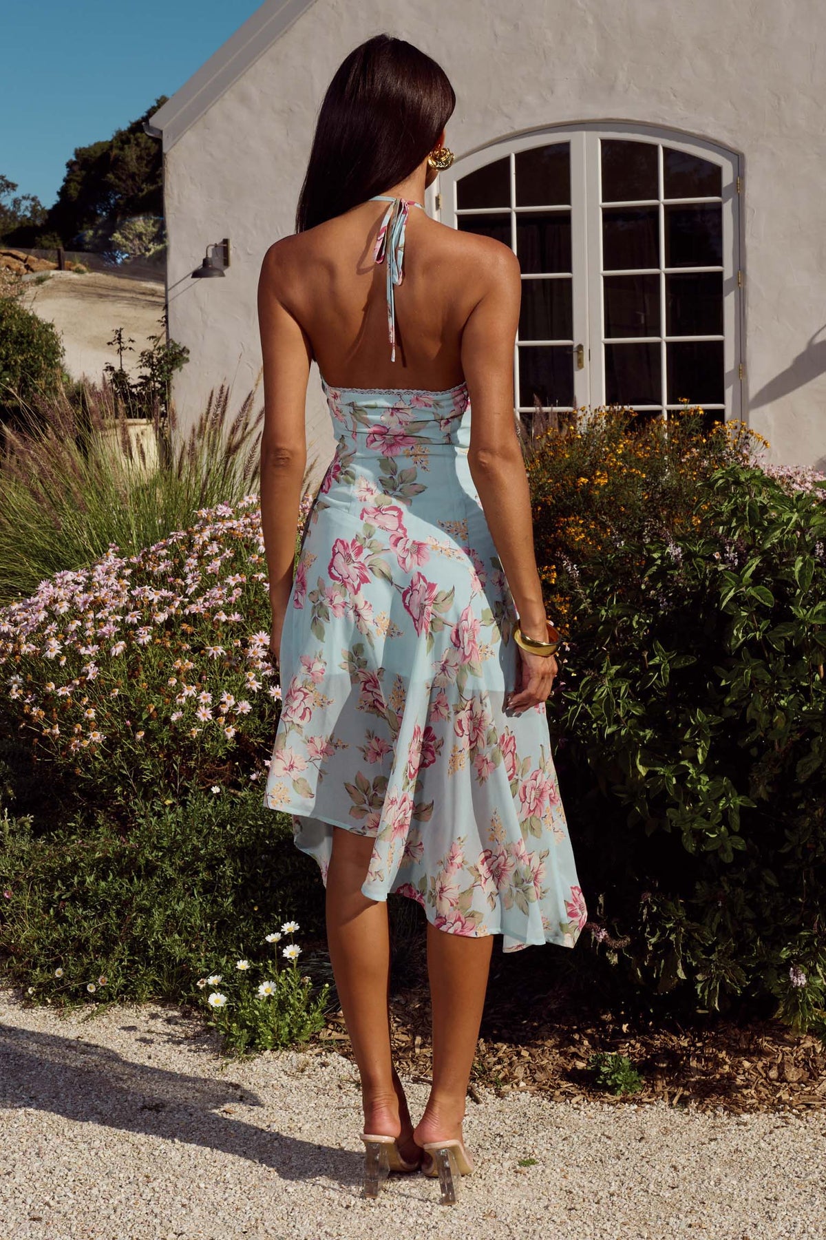 ANGELINE HANDKERCHIEF MINI DRESS - ODESSA BLUE