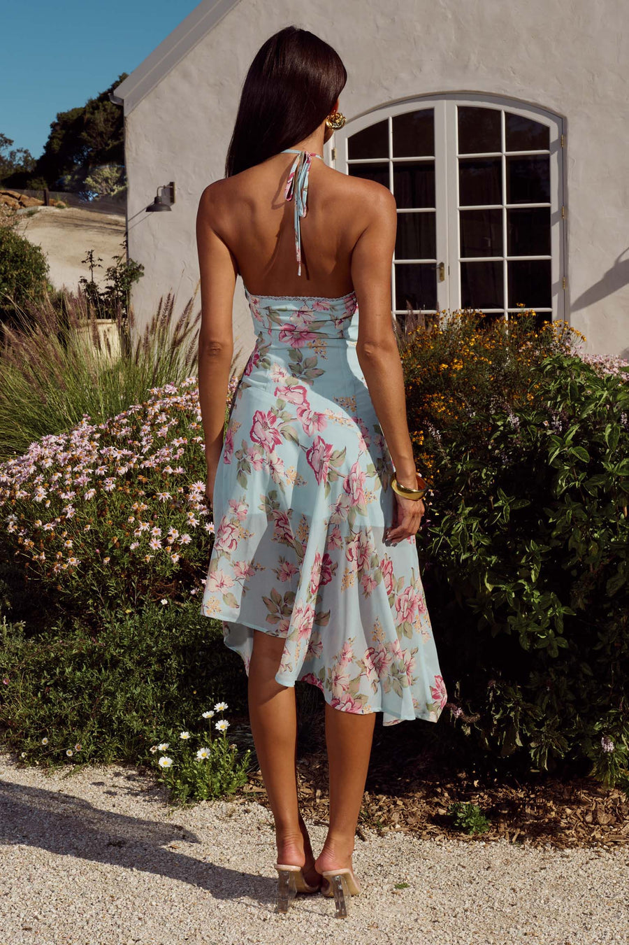 ANGELINE HANDKERCHIEF MINI DRESS - ODESSA BLUE
