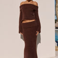 ANNELIESE KNIT MAXI SKIRT - CHOCOLATE