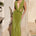ARALIA PLUNGE COWL BACK MAXI DRESS - PALM