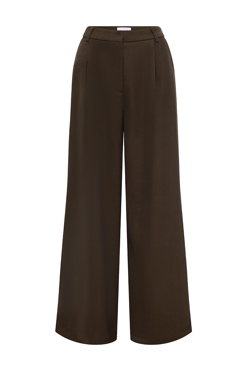 ARLA WIDE LEG PANTS - CHOCOLATE
