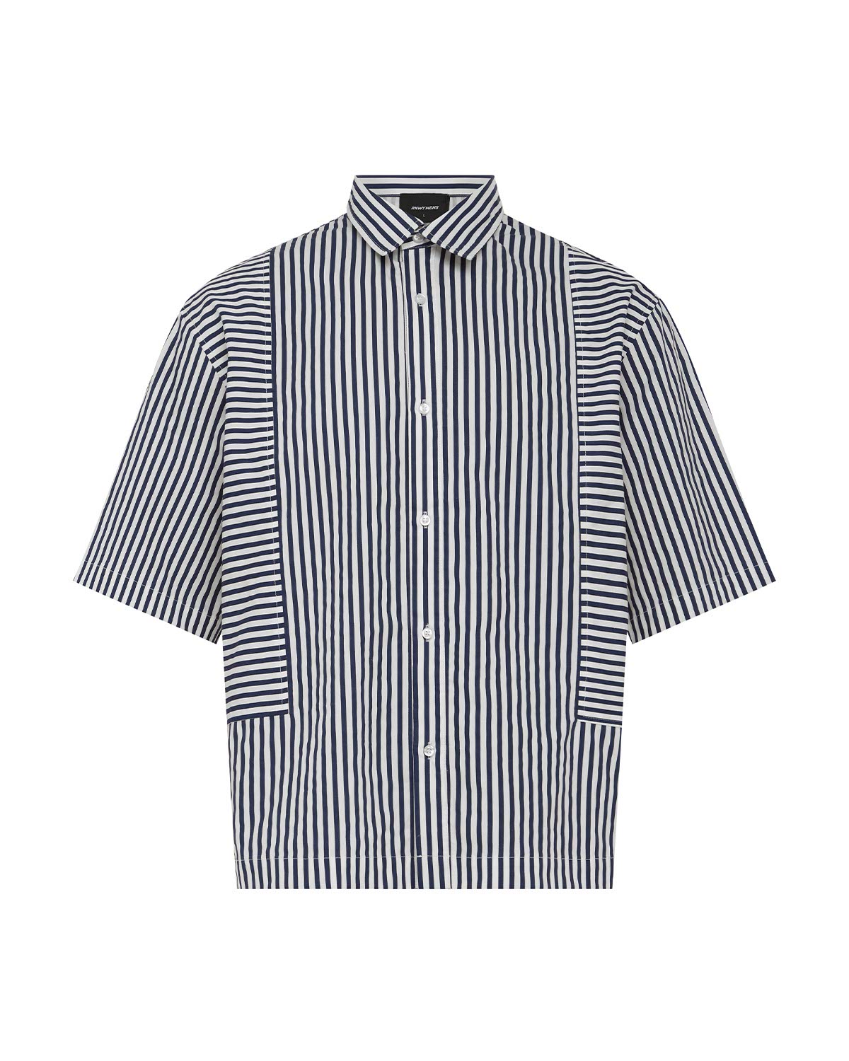 ARTEM SHORT SLEEVE SHIRT - WHITE/NAVY STRIPE