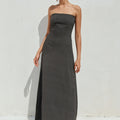 AUREA MAXI DRESS - BLACK PINSTRIPE