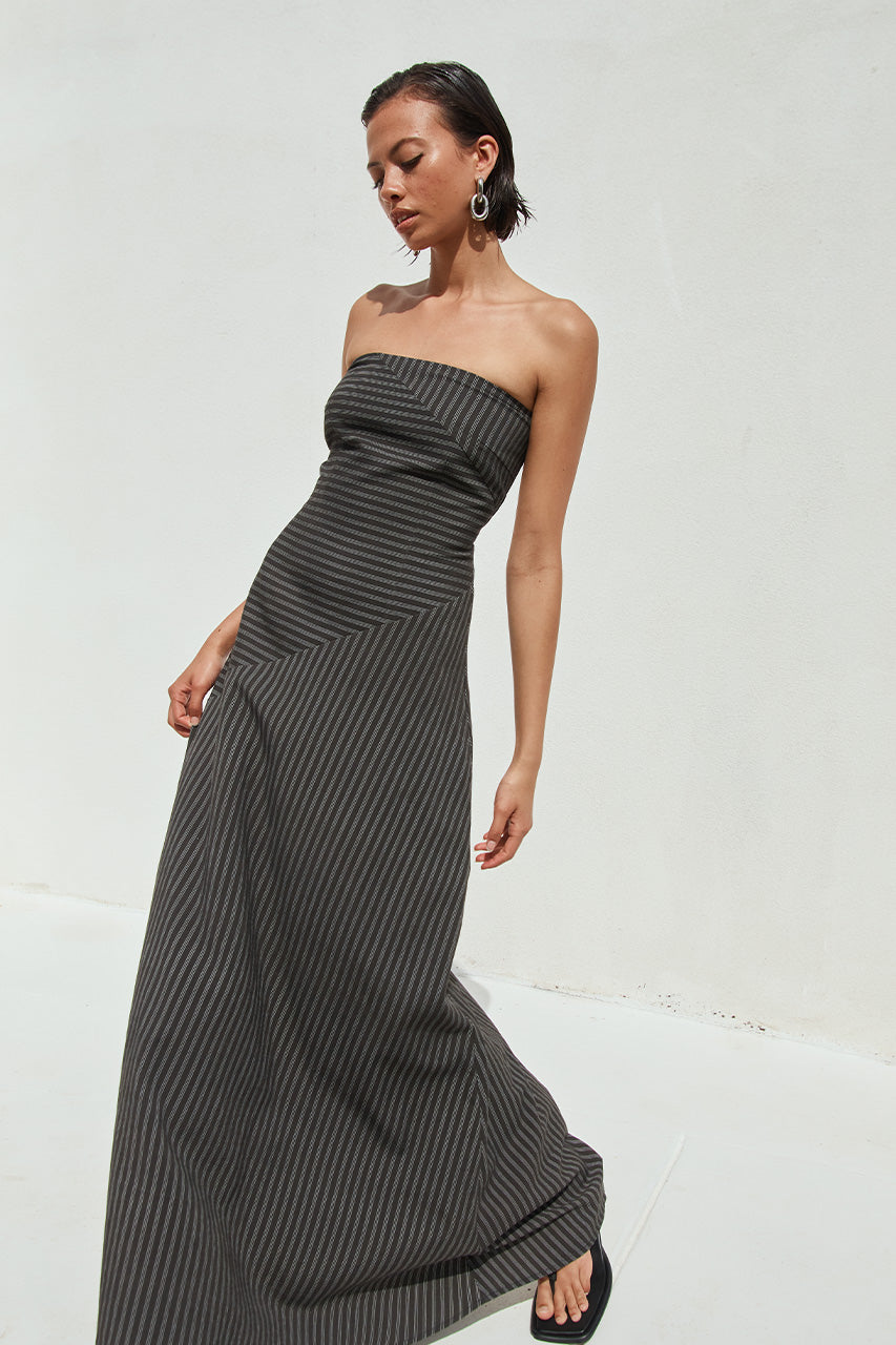 AUREA MAXI DRESS - BLACK PINSTRIPE - AUREAMAXIDRESSBLACKPINSTRIPE_2