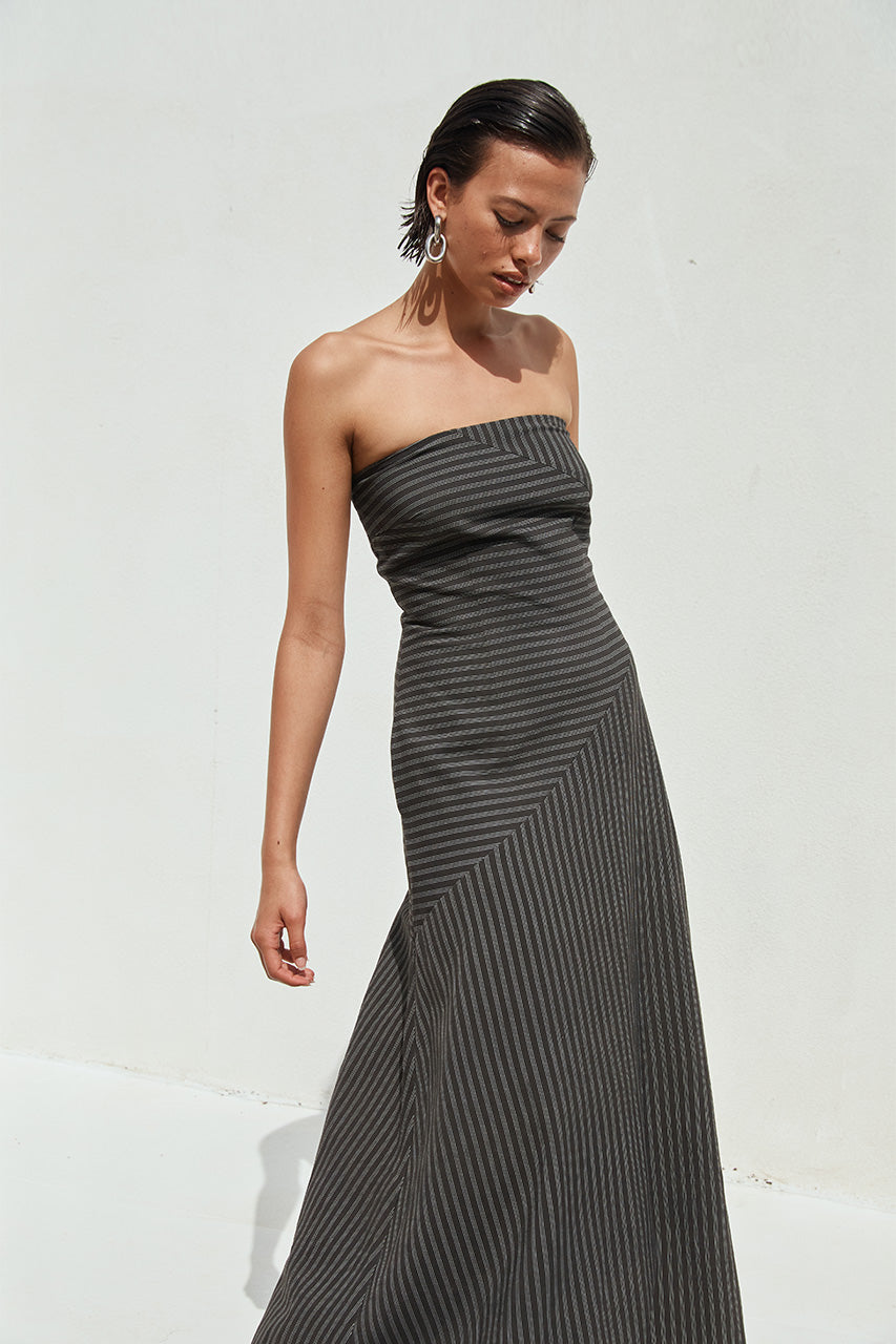 AUREA MAXI DRESS - BLACK PINSTRIPE - AUREAMAXIDRESSBLACKPINSTRIPE_3