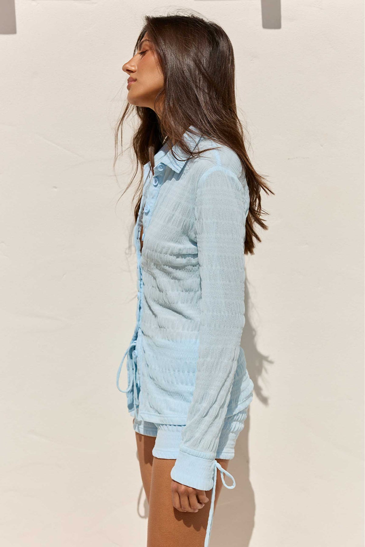 BENILDA COLLARED SHIRT - BLUE