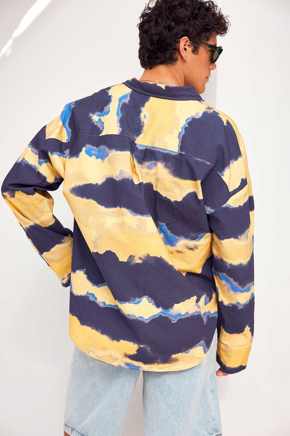 BOJAN LONG SLEEVE SHIRT - BOJAN YELLOW/NAVY