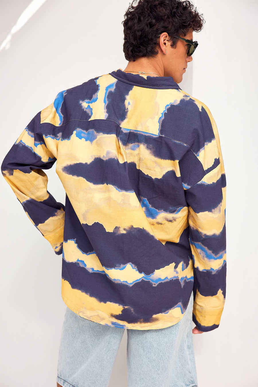 BOJAN LONG SLEEVE SHIRT - BOJAN YELLOW/NAVY