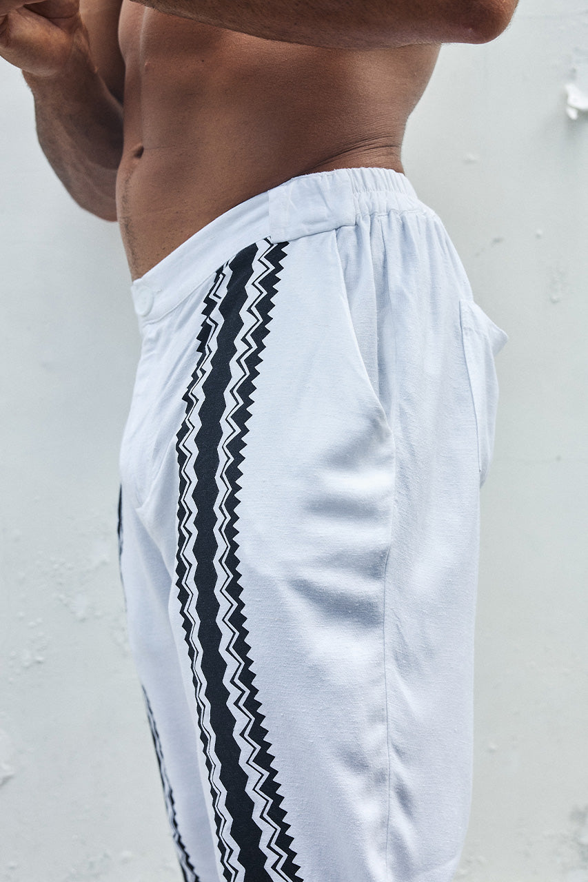 BROOKS PANT - WHITE/BLACK