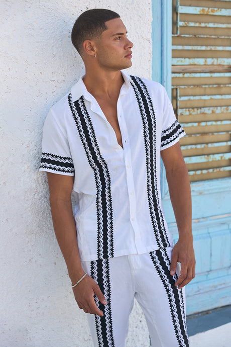 BROOKS PANT - WHITE/BLACK