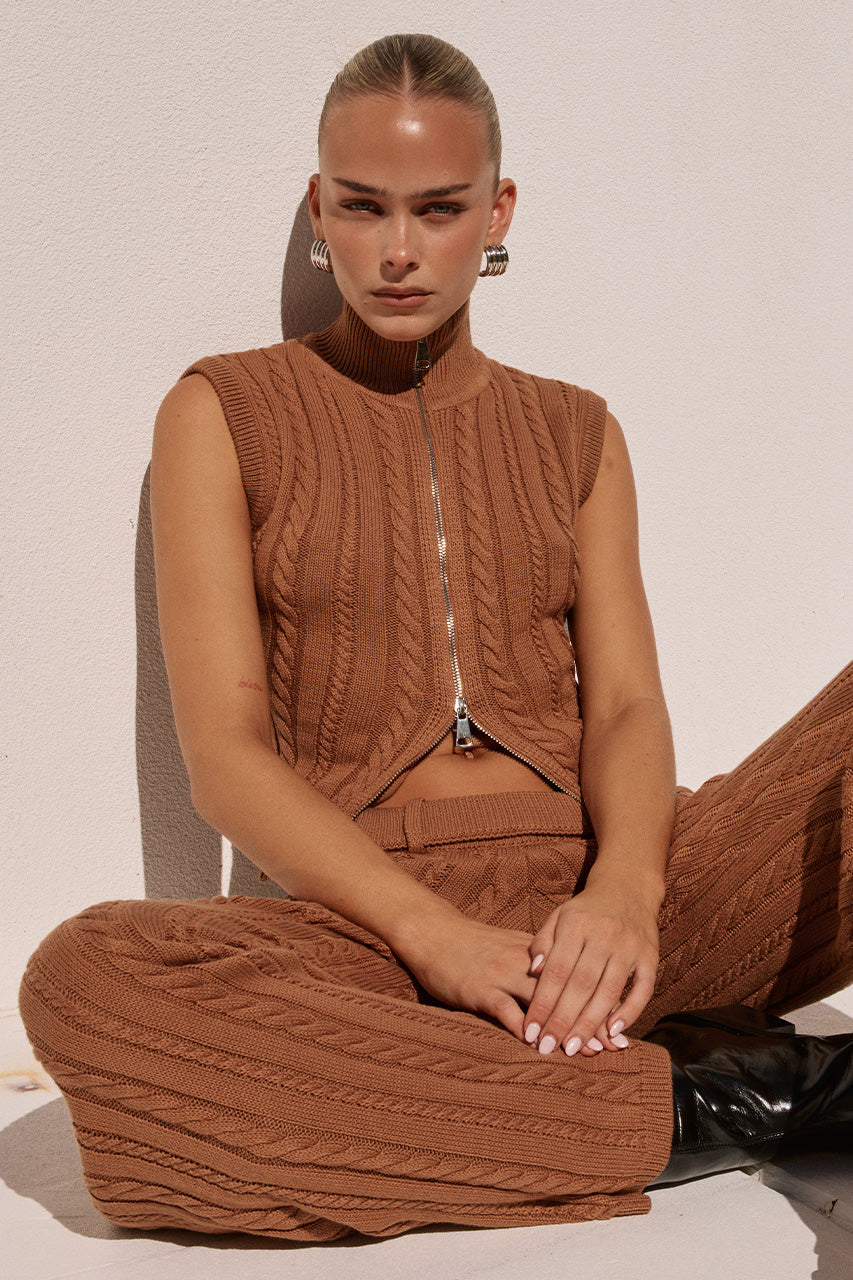 CAMILA KNIT TOP - OCHRE | Runaway The Label US