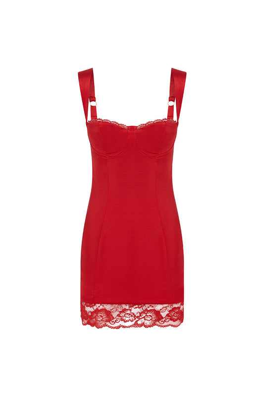 CLAUDELLE MINI DRESS - RED - CLAUDELLEMINIDRESSRED