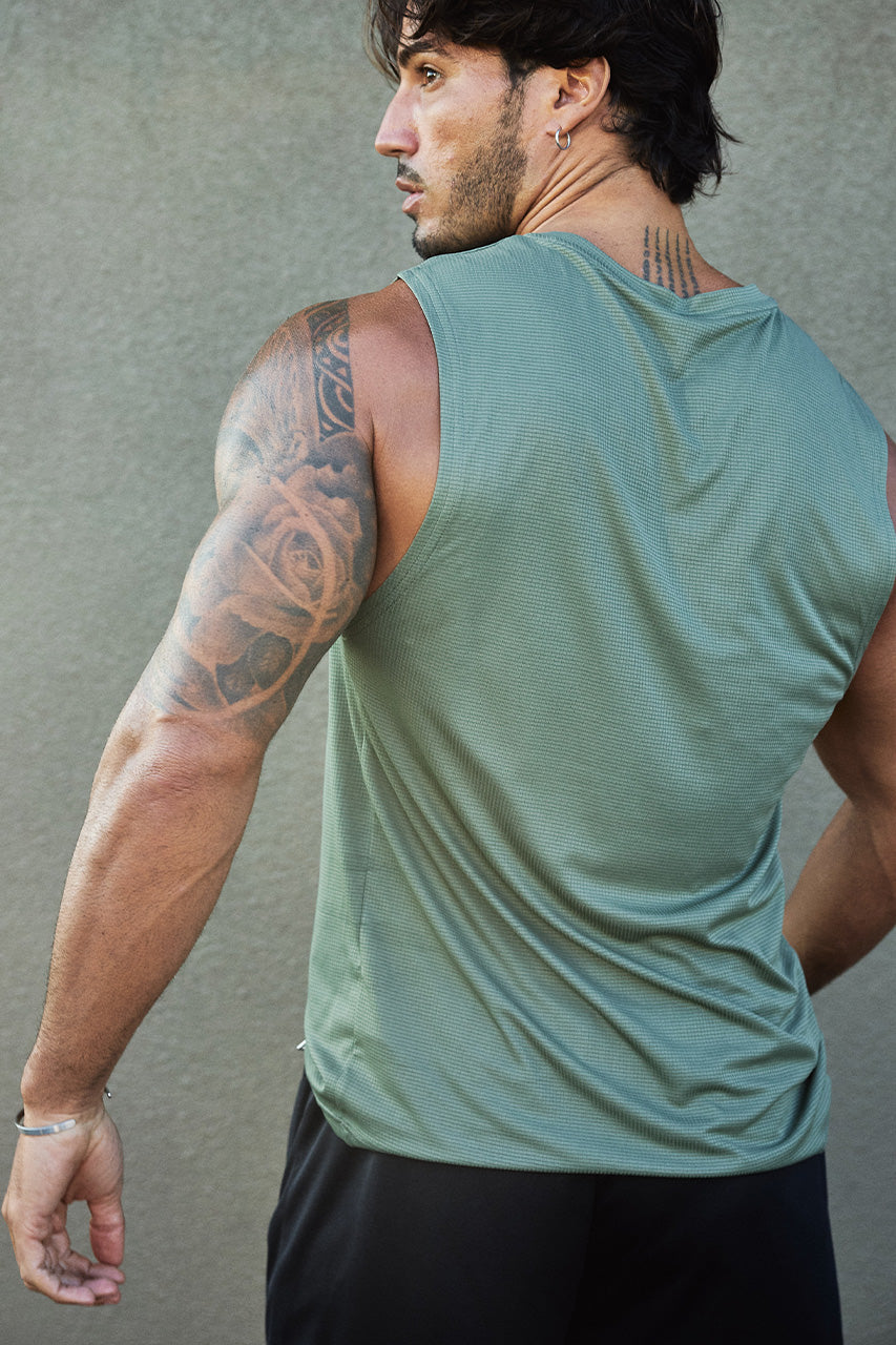 DASH FITTED TANK TOP - KHAKI