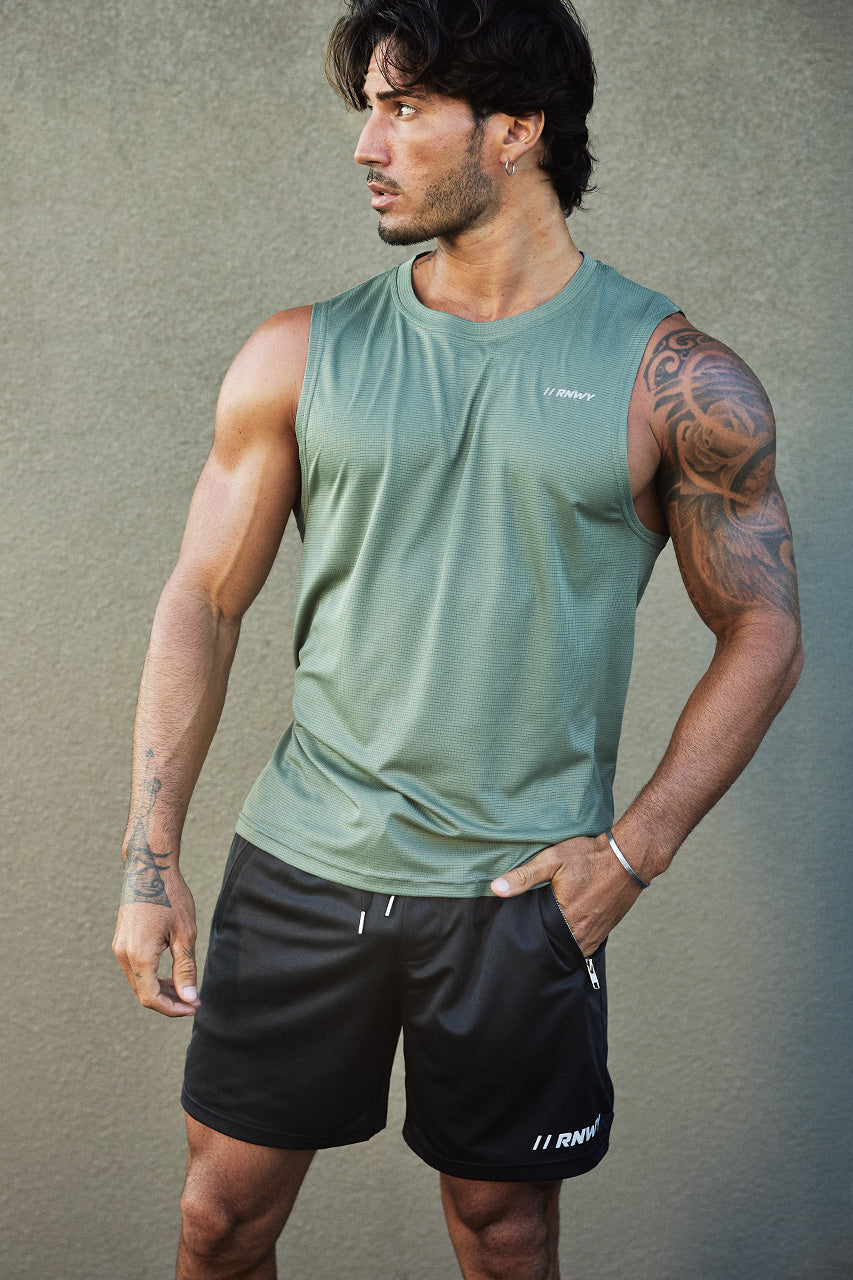 DASH FITTED TANK TOP - KHAKI