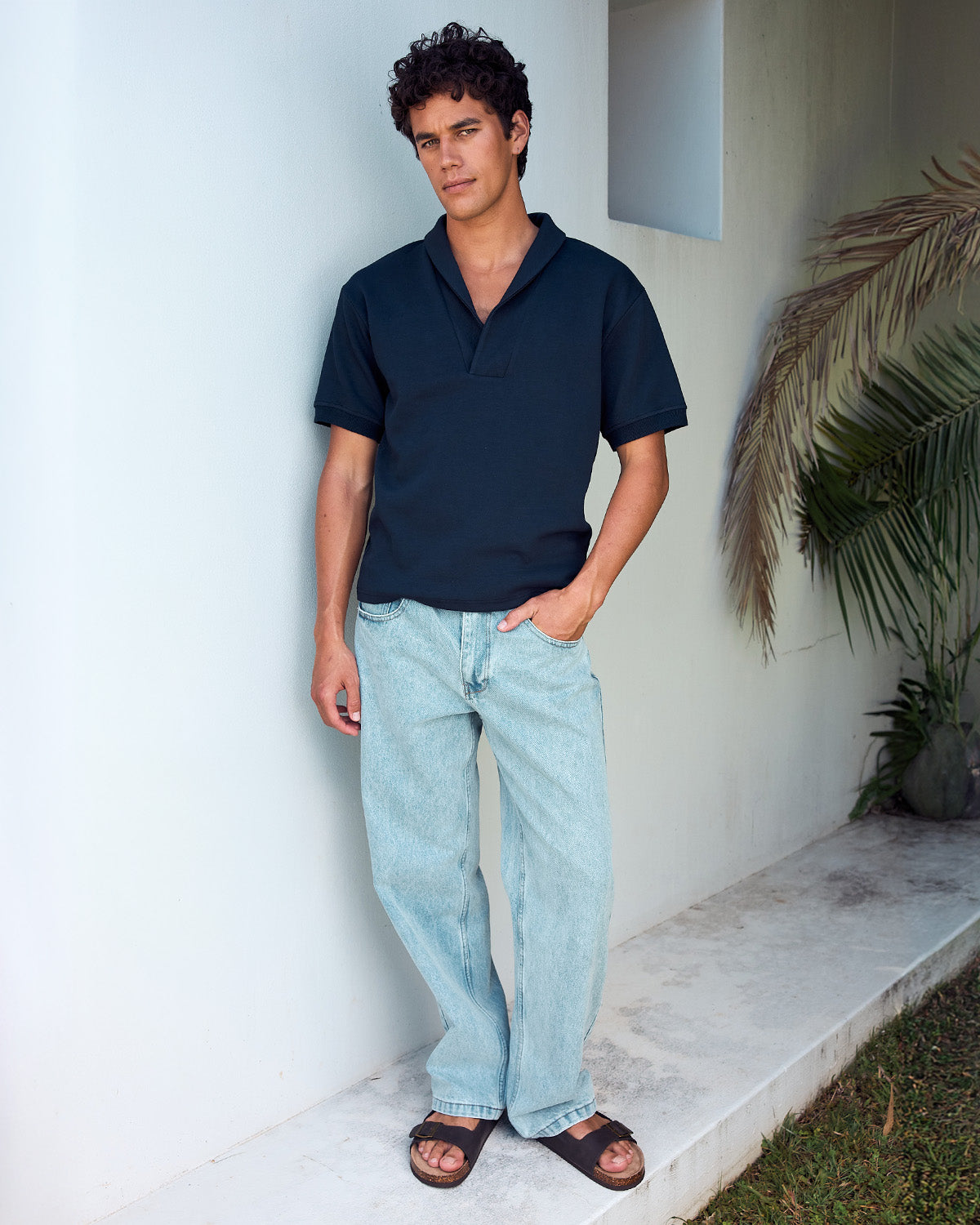DAVID THREE QUARTER TOP - NAVY