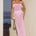 DEMI SHEER FLOWER TRIM MAXI DRESS - MUSK