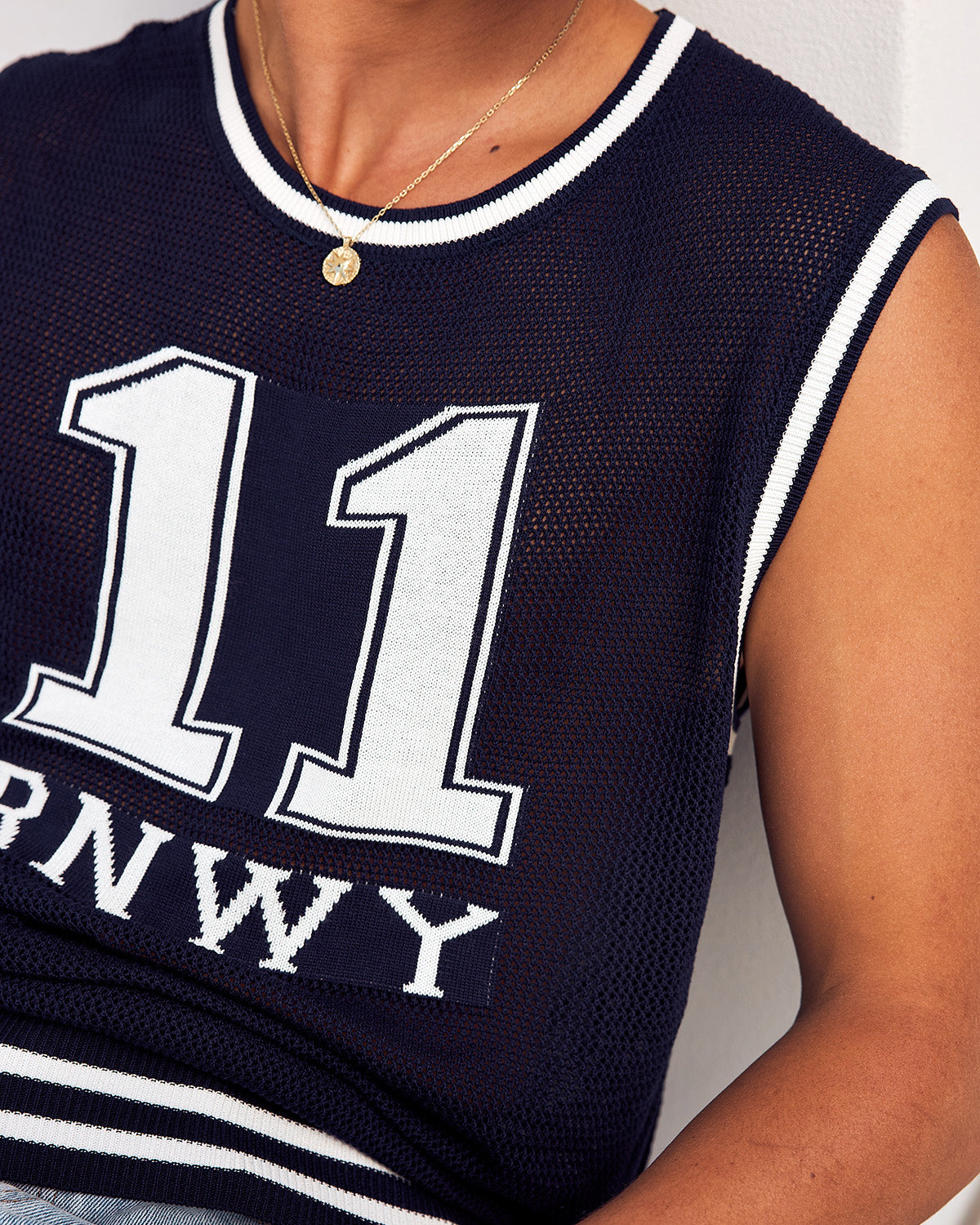 DIMITROV SPORT TANK KNIT - NAVY/WHITE