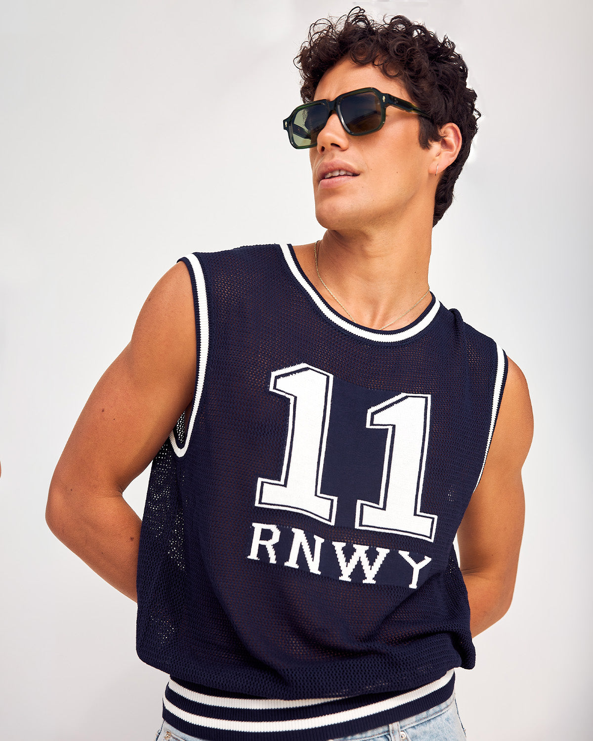 DIMITROV SPORT TANK KNIT - NAVY/WHITE