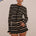 DONNA LONG SLEEVE KNIT TOP - BLACK/CREAM