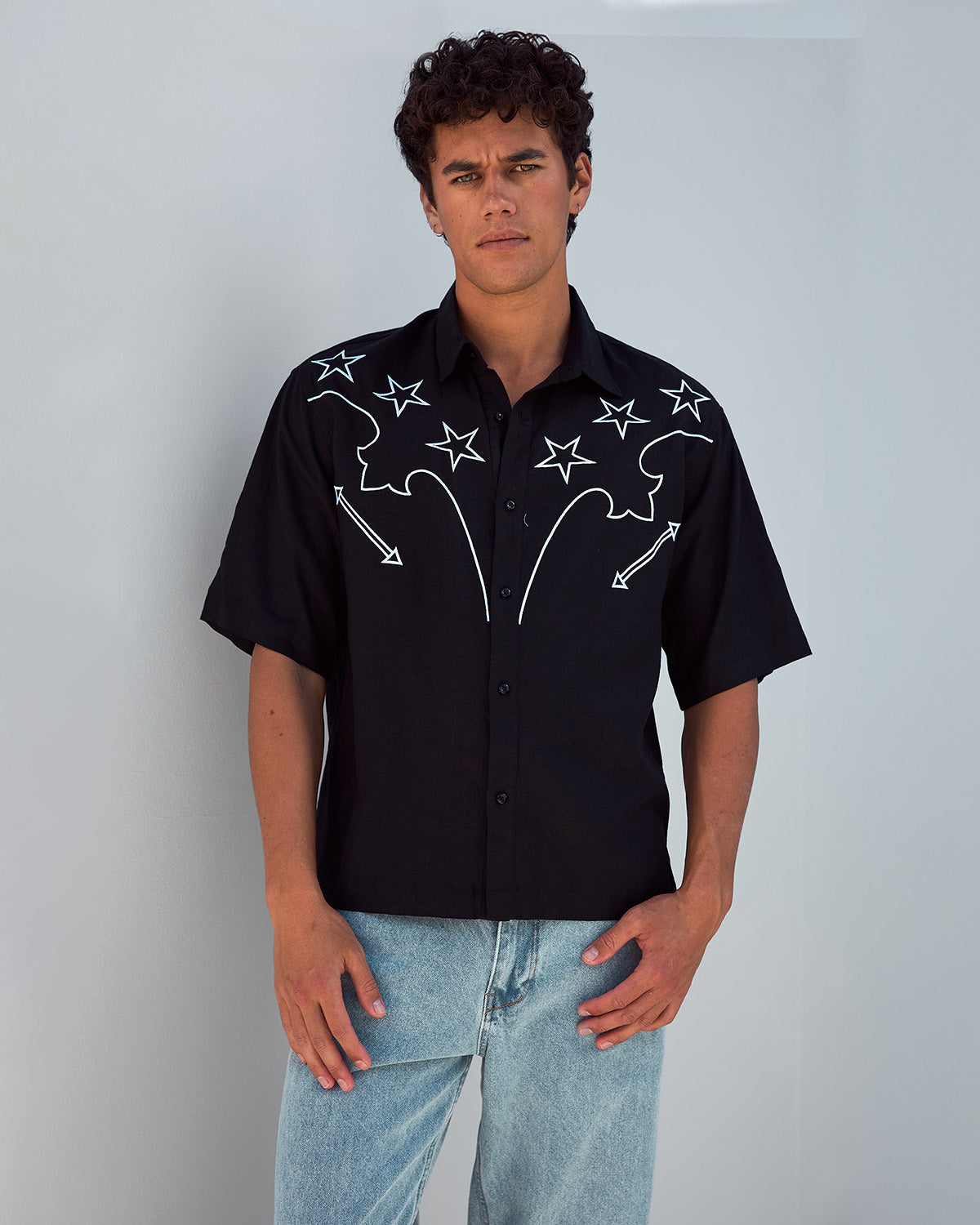 DUTTON SHORT SLEEVE SHIRT - BLACK