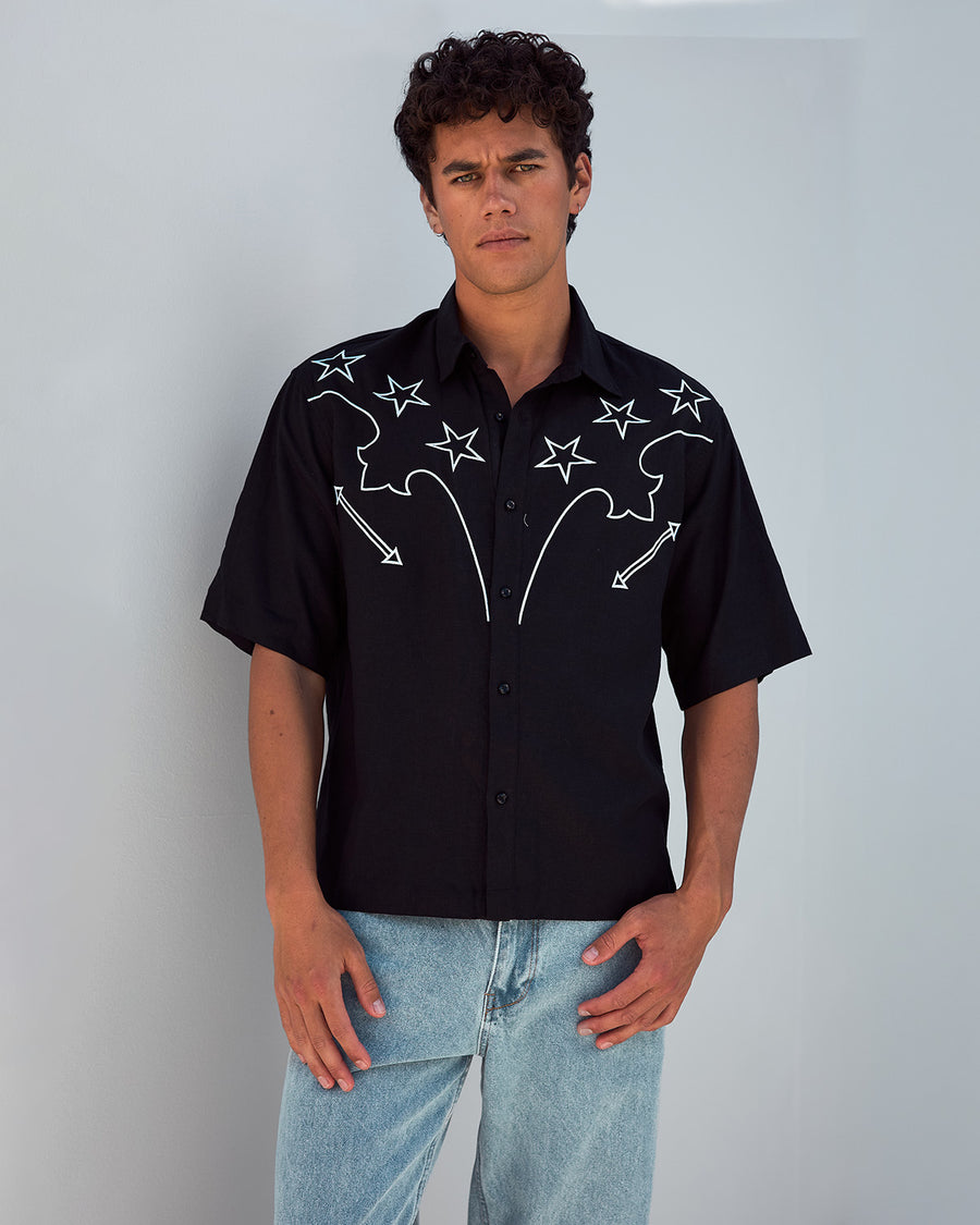 DUTTON SHORT SLEEVE SHIRT - BLACK