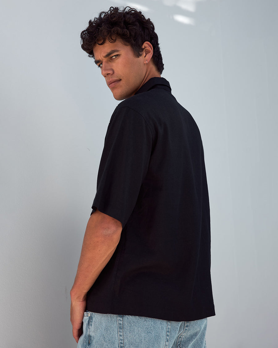 DUTTON SHORT SLEEVE SHIRT - BLACK