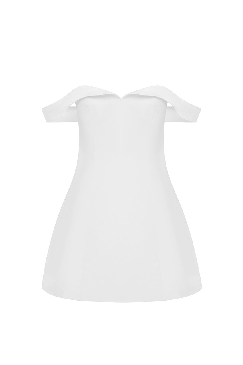 EBONY MINI DRESS - WHITE - EBONYMINIDRESS