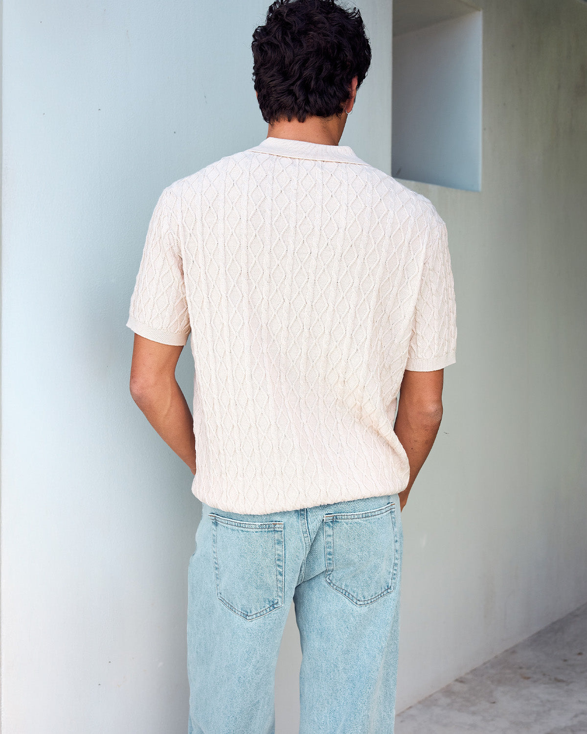 EIRIK THREE QUARTER KNIT TOP - SAND