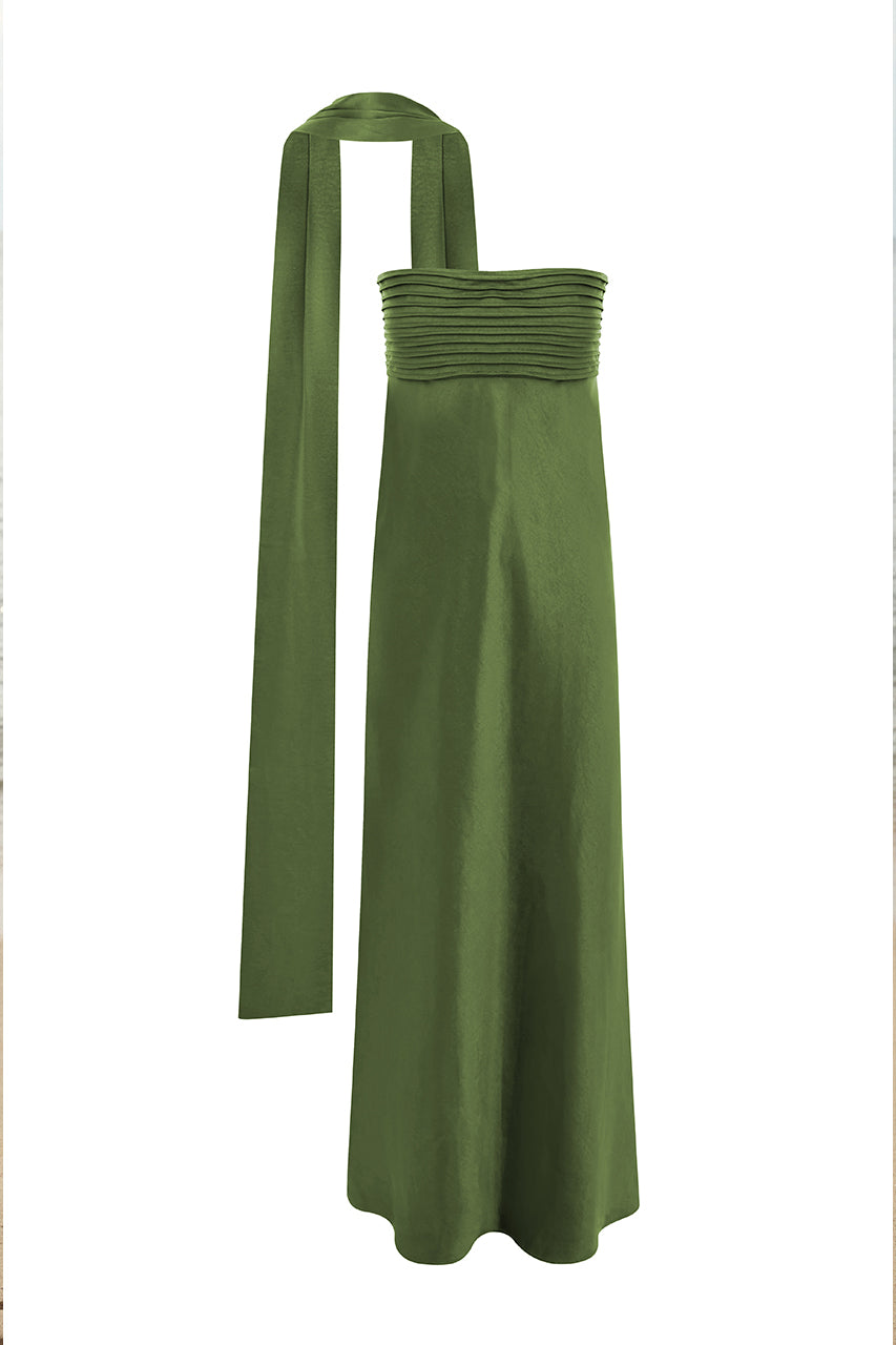 ELSA STRAPLESS SCARF MAXI DRESS