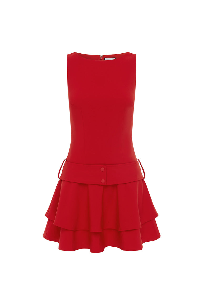 FAWN MINI DRESS - CHERRY - FAWNMINIDRESS