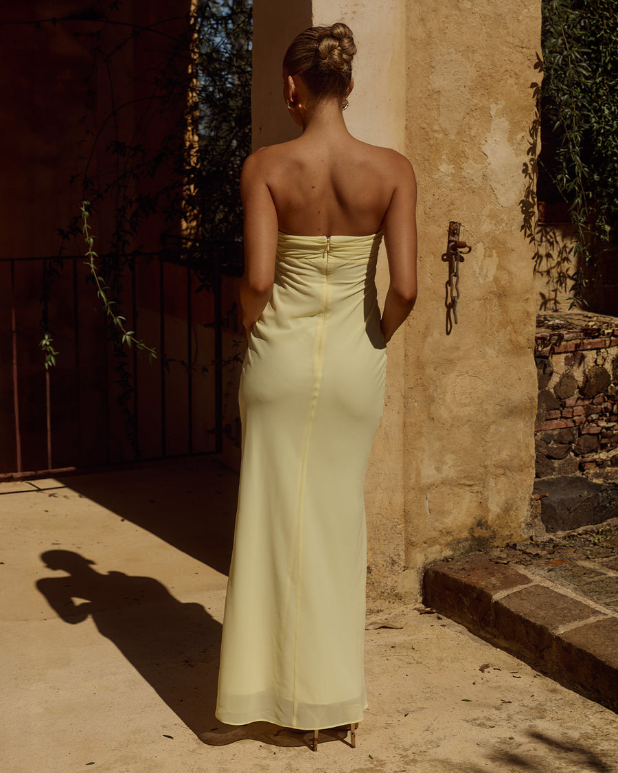 FIORA STRAPLESS MAXI DRESS - BUTTER