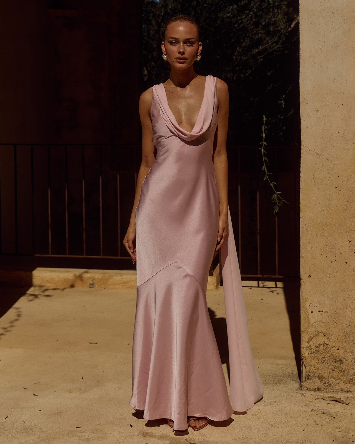 GABRIELLA  COWL MAXI DRESS - PINK