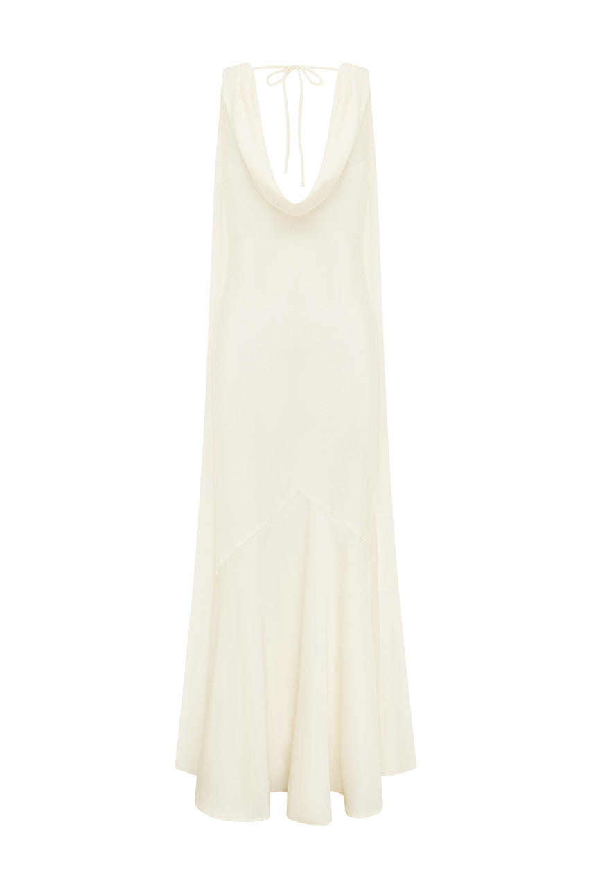GABRIELLA COWL MAXI DRESS - IVORY