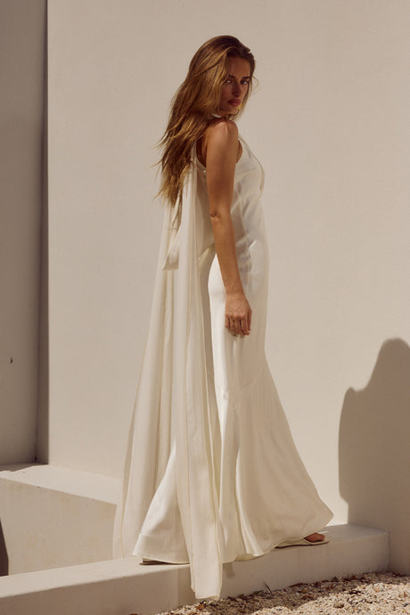GABRIELLA COWL MAXI DRESS - IVORY