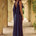 GABRIELLA COWL MAXI DRESS - NAVY