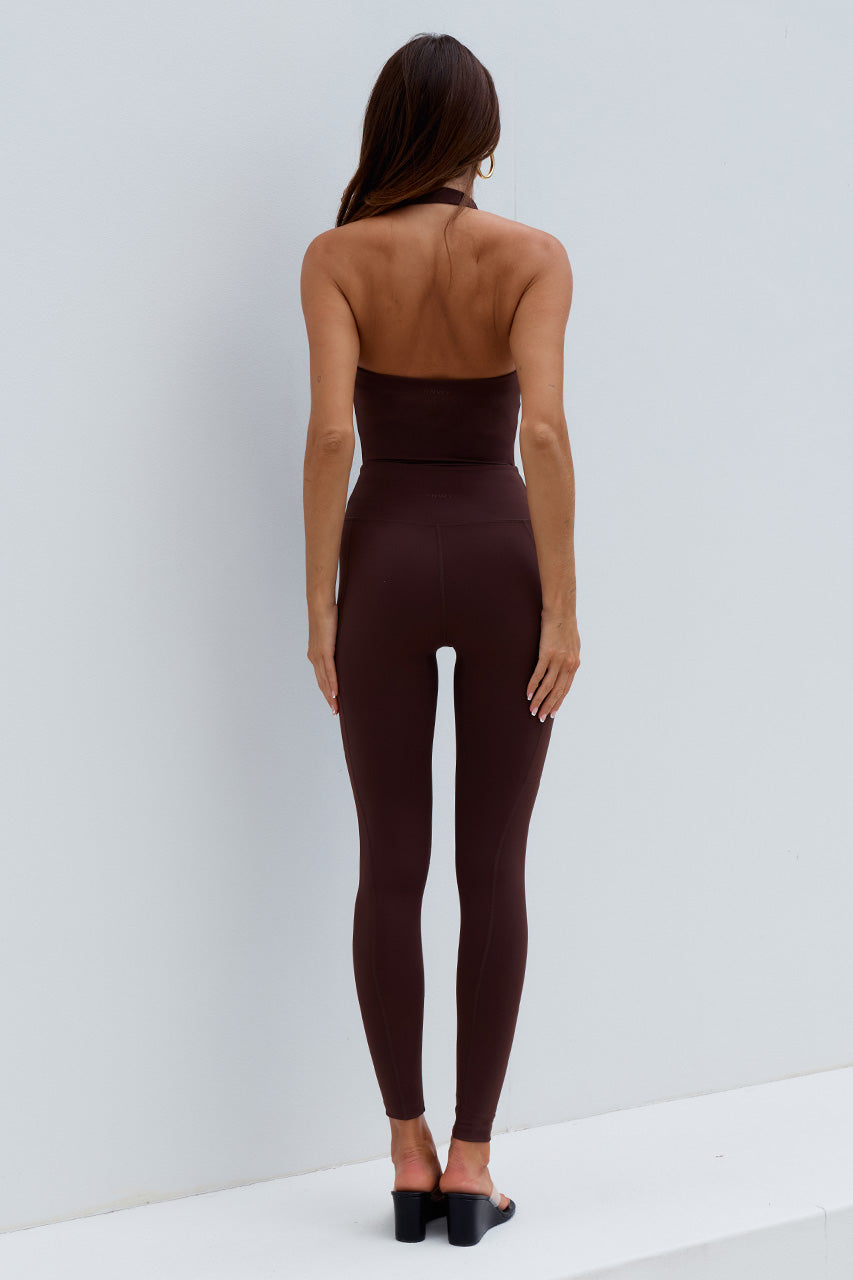 TILLY HIGH WAISTED LEGGINGS - CHOCOLATE