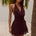 IMALI HALTER COWL MINI DRESS - CHOCOLATE