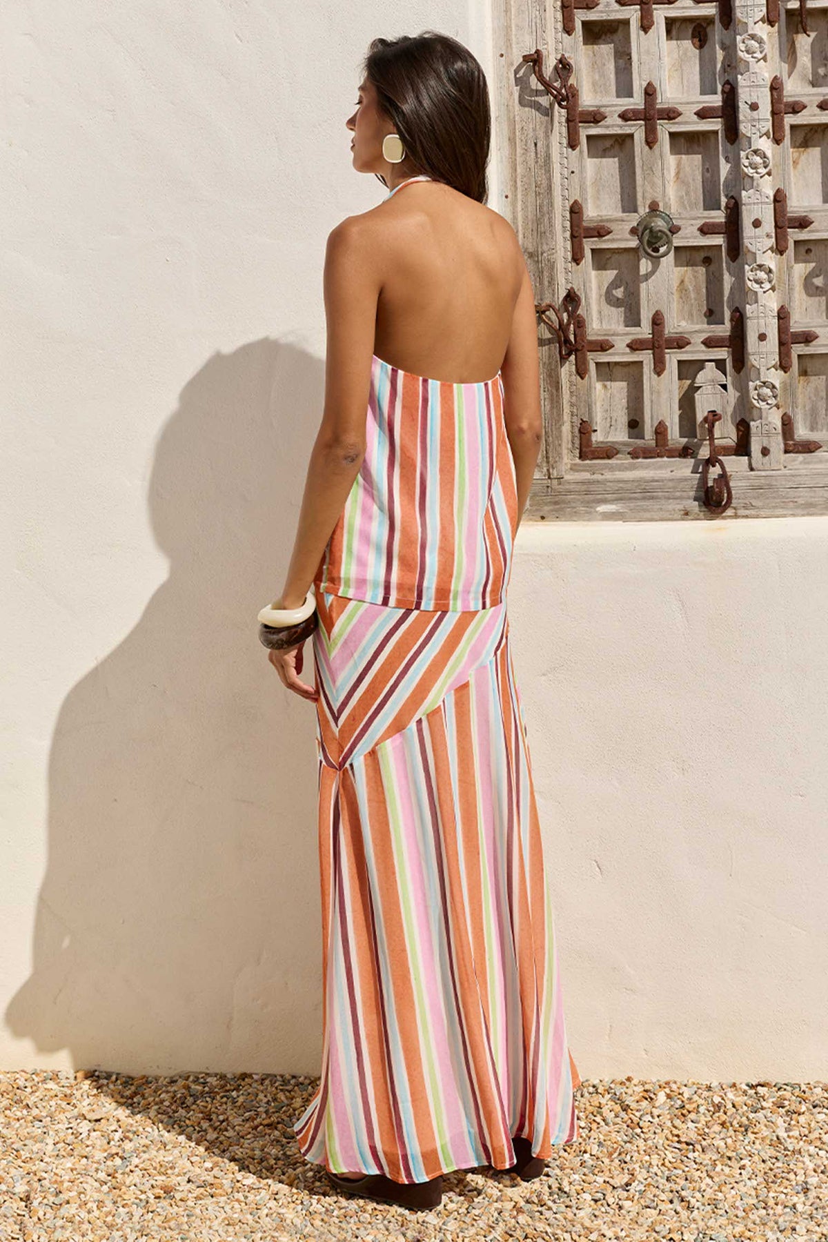 TULLAH LOW WAISTED MAXI SKIRT - TULLAH ORANGE/PINK