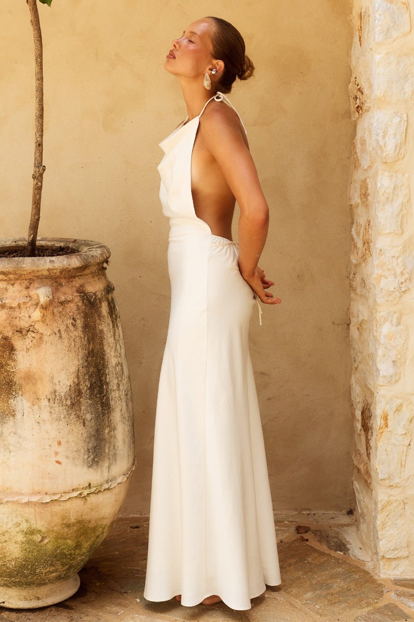 JELENA HALTER OPEN BACK MAXI DRESS